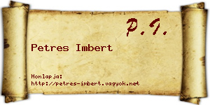 Petres Imbert névjegykártya